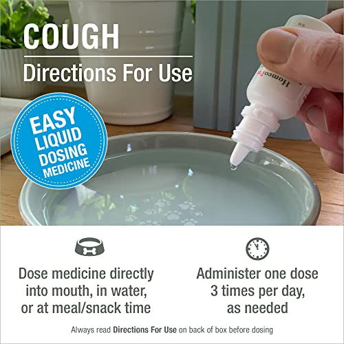HomeoPet Cough, Natural Cough Supplement for Dogs, Cats, and Other Pets, Safe and Gentle Cough Medicine, 15 Milliliters