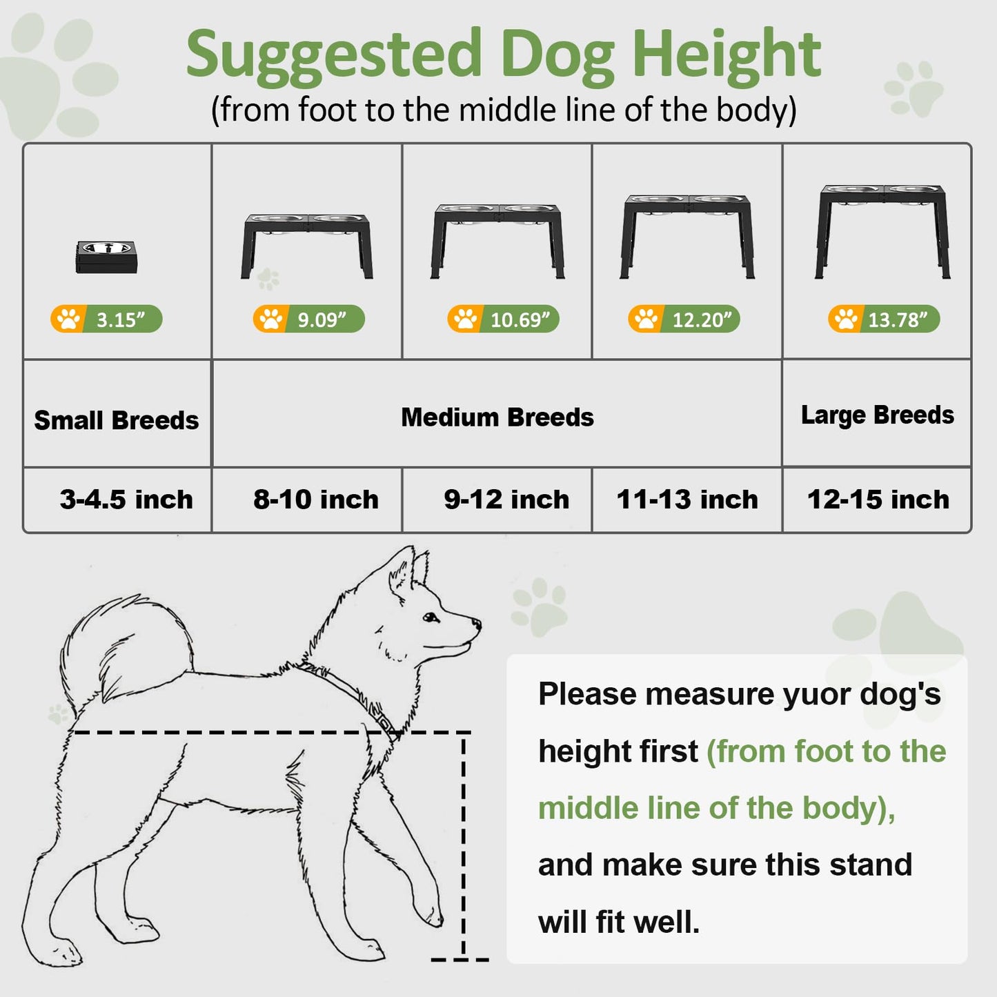 Elevated Dog Bowls Large Breed XIAZ Raised Dogs Bowl Stand Large/Medium Sized Dog 1L Food Water Bowl Stands 5 Heights Adjustable 9/11/12/14in Black Pet Feeder Dish Station