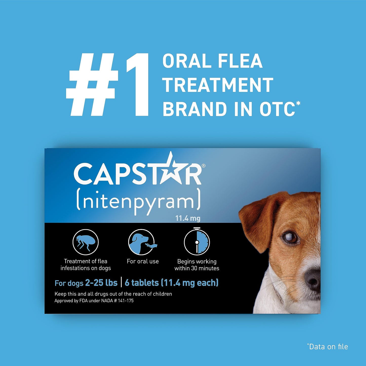 Capstar Fast-Acting Oral Flea Treatment for Dogs 2-25 lbs, Vet-Recommended Medication Tablets Start Killing in 30 Minutes, 6 Doses